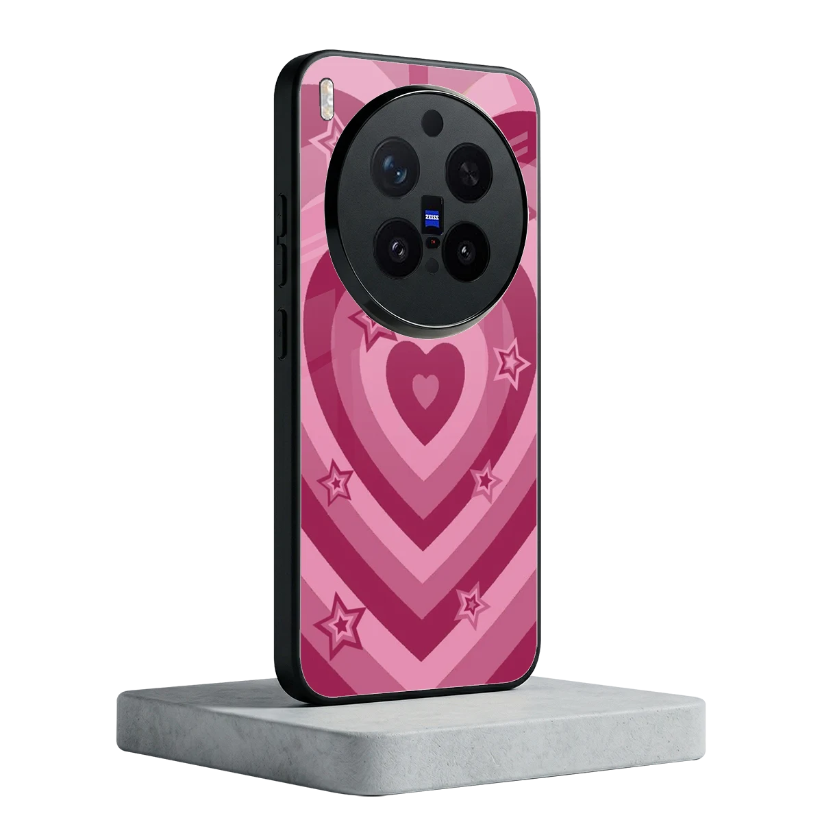 Y2K Pink Hearts X Stars vivo x300 pro mobile cover | shockproof glass phone case