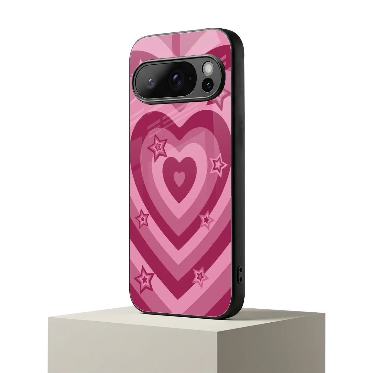 Y2K Pink Hearts X Stars google pixel 10 pro mobile cover | shockproof glass phone case