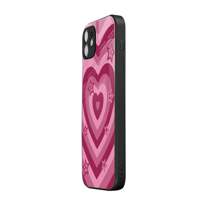 Y2K Pink Hearts X Stars iphone 12 mobile cover | shockproof glass phone case