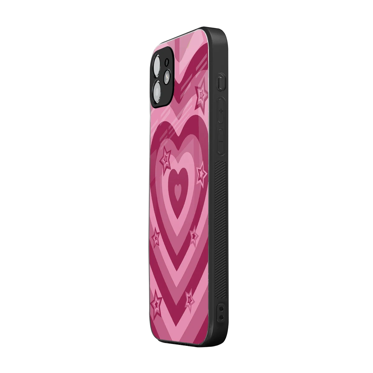 Y2K Pink Hearts X Stars iphone 11 mobile cover | shockproof glass phone case