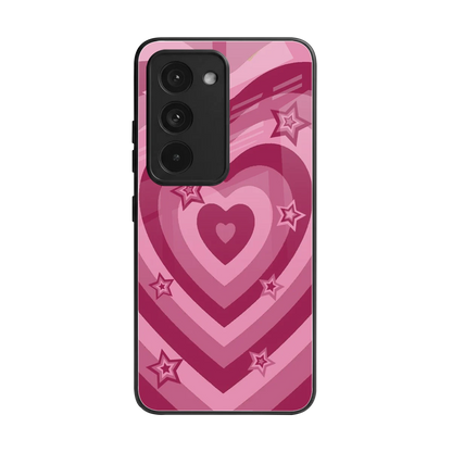 Y2K Pink Hearts X Stars back phone cover | glass case for redmi 15 5g