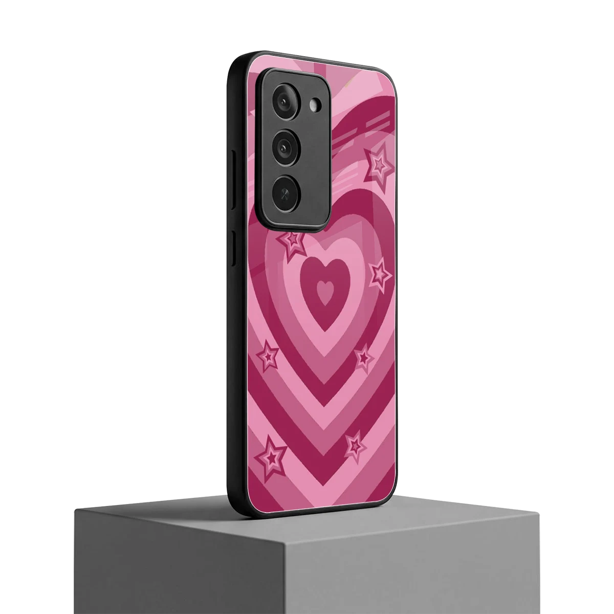 Y2K Pink Hearts X Stars redmi 15 5g mobile cover | shockproof glass phone case