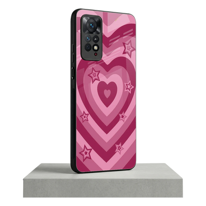 Y2K Pink Hearts X Stars redmi note 11 pro mobile cover | shockproof glass phone case