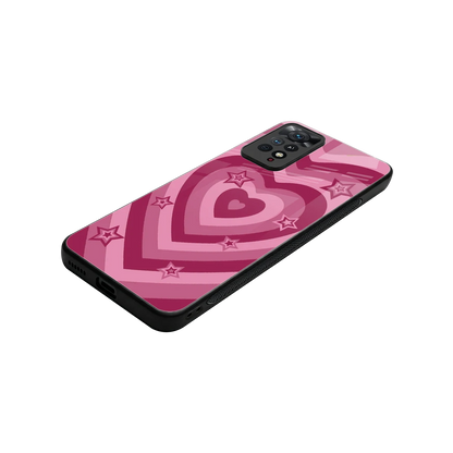 Y2K Pink Hearts X Stars stylish phone case for redmi note 11 pro | glossy glass and slim fit
