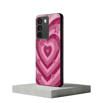 Y2K Pink Hearts X Stars vivo y200 5g mobile cover | shockproof glass phone case