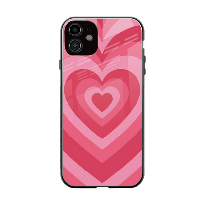 Y2K Pink Hearts back phone cover | glass case for iphone 12