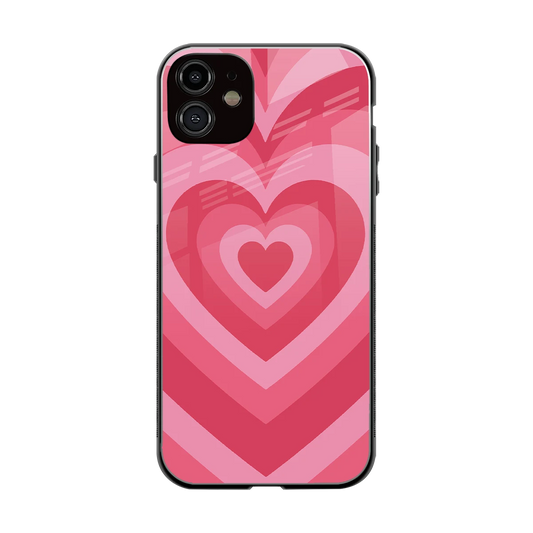 Y2K Pink Hearts back phone cover | glass case for iphone 12