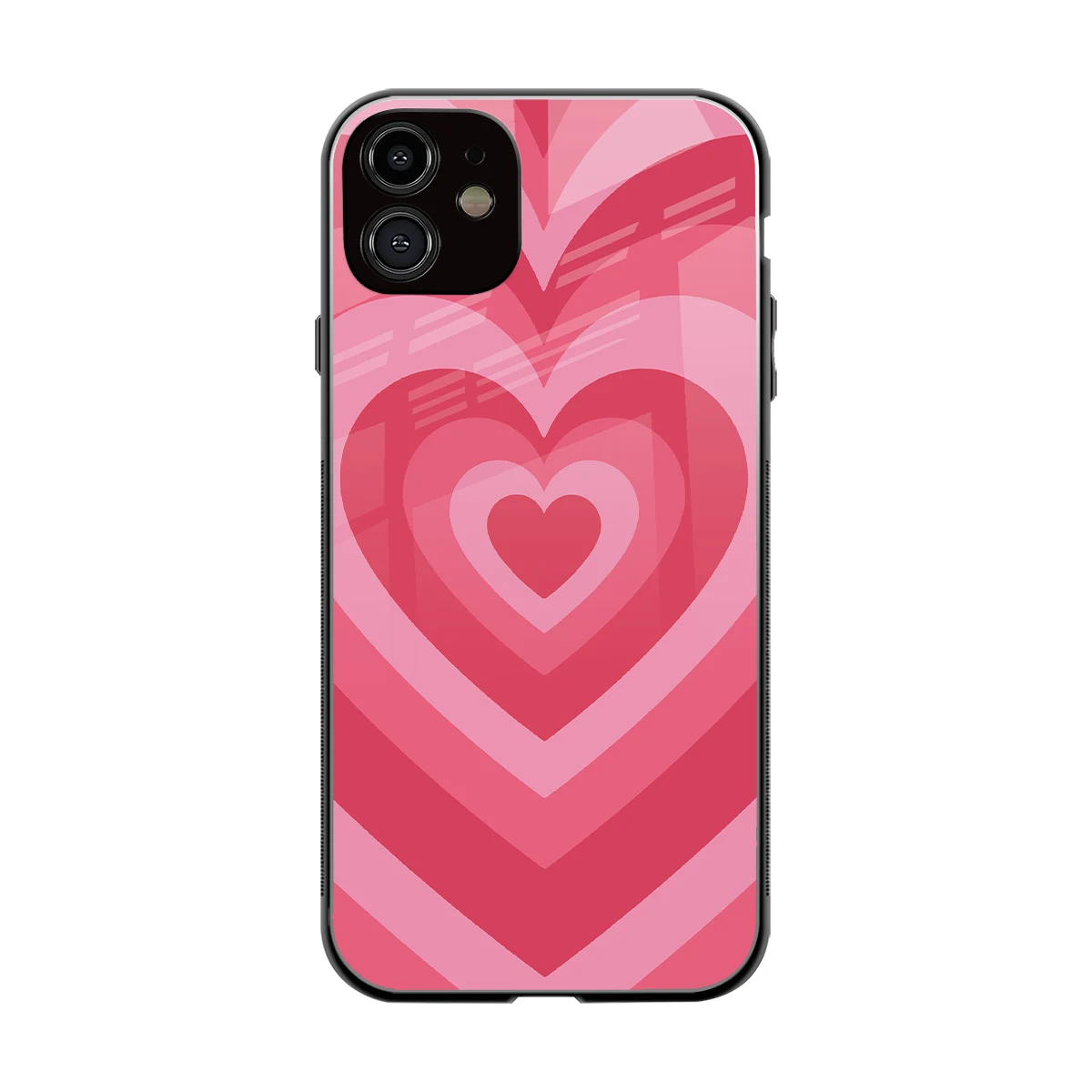 Y2K Pink Hearts back phone cover | glass case for iphone 11