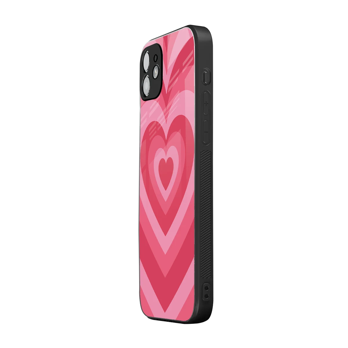 Y2K Pink Hearts iphone 12 mobile cover | shockproof glass phone case