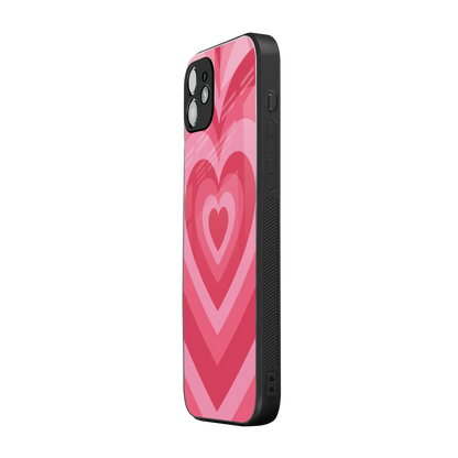 Y2K Pink Hearts iphone 12 mobile cover | shockproof glass phone case