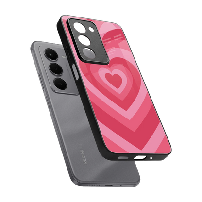 Y2K Pink Hearts sleek redmi 15 5g cover with tempered glass back and TPU edges