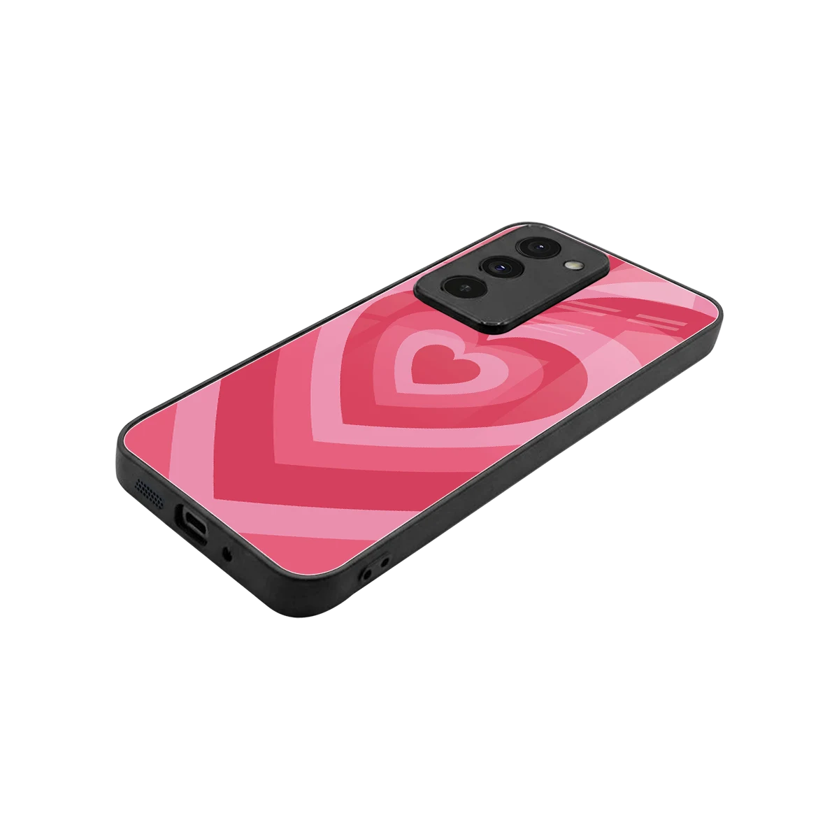 Y2K Pink Hearts stylish phone case for redmi 15 5g | glossy glass and slim fit