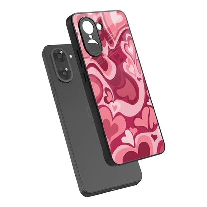 Y2K Pink Meltdown Hearts sleek oneplus nord ce5 5g cover with tempered glass back and TPU edges