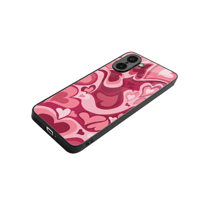 Y2K Pink Meltdown Hearts stylish phone case for oneplus nord ce5 5g | glossy glass and slim fit