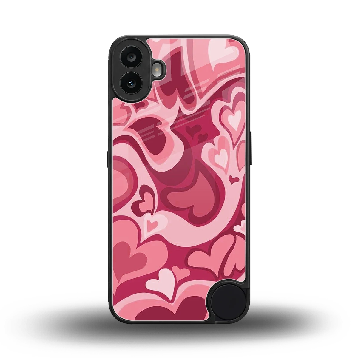 Y2K Pink Meltdown Hearts back phone cover | glass case for cmf nothing phone 1