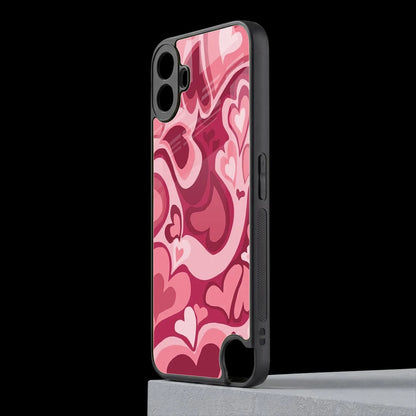 Y2K Pink Meltdown Hearts cmf nothing phone 1 mobile cover | shockproof glass phone case