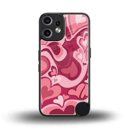 Y2K Pink Meltdown Hearts back phone cover | glass case for cmf nothing phone 2 pro