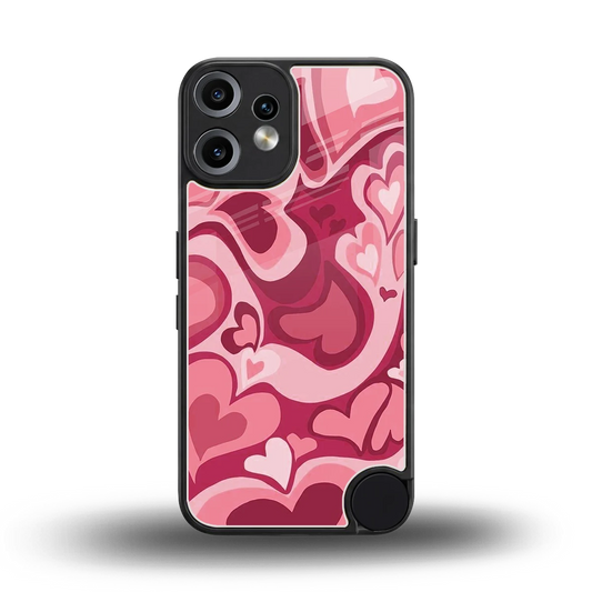 Y2K Pink Meltdown Hearts back phone cover | glass case for cmf nothing phone 2 pro