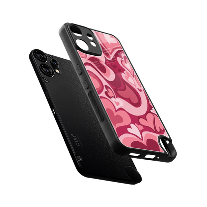 Y2K Pink Meltdown Hearts sleek cmf nothing phone 2 pro cover with tempered glass back and TPU edges
