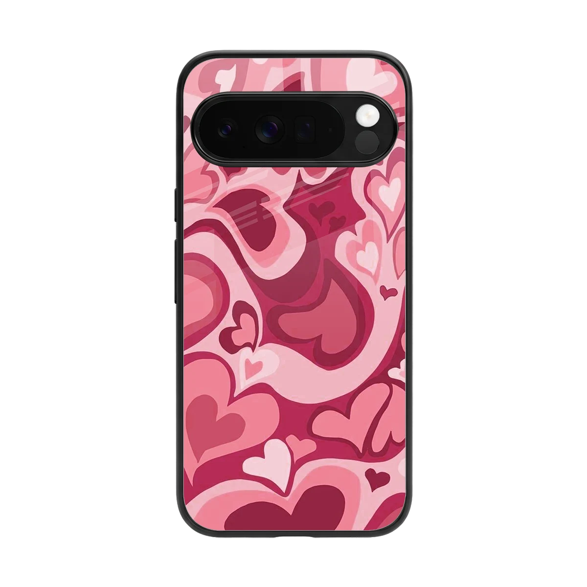Y2K Pink Meltdown Hearts back phone cover | glass case for google pixel 10 pro xl
