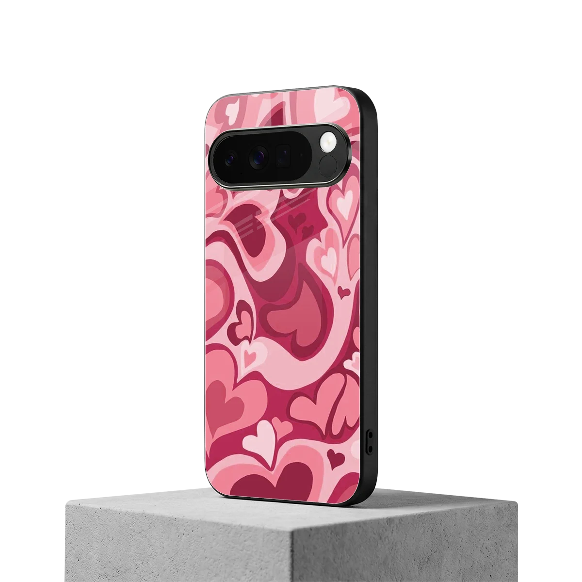 Y2K Pink Meltdown Hearts google pixel 10 pro xl mobile cover | shockproof glass phone case