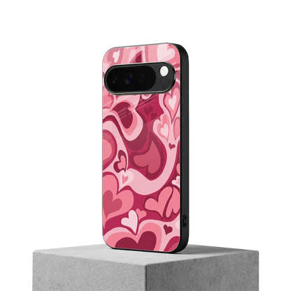 Y2K Pink Meltdown Hearts google pixel 10 pro xl mobile cover | shockproof glass phone case