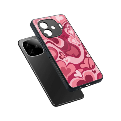 Y2K Pink Meltdown Hearts sleek iqoo neo 10r 5g cover with tempered glass back and TPU edges