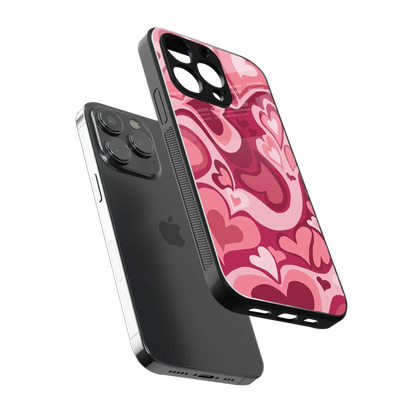 Y2K Pink Meltdown Hearts sleek iphone 13 pro cover with tempered glass back and TPU edges