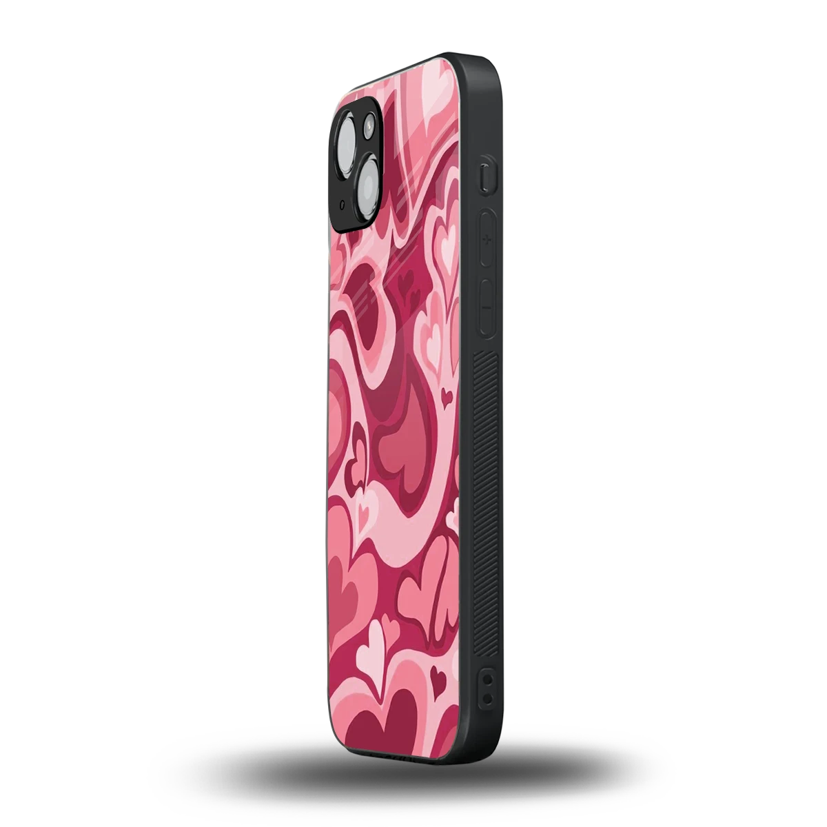 Y2K Pink Meltdown Hearts iphone 13 mobile cover | shockproof glass phone case