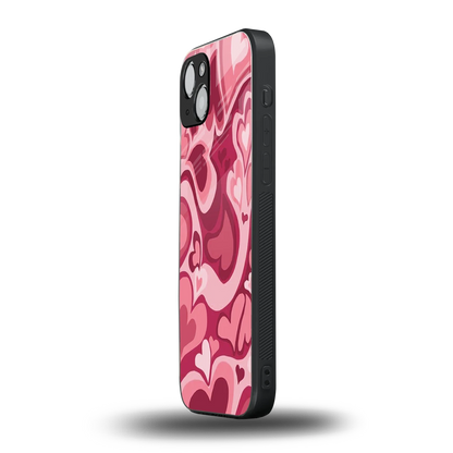 Y2K Pink Meltdown Hearts iphone 13 mobile cover | shockproof glass phone case