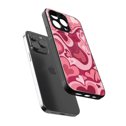 Y2K Pink Meltdown Hearts sleek iphone 16 pro max cover with tempered glass back and TPU edges