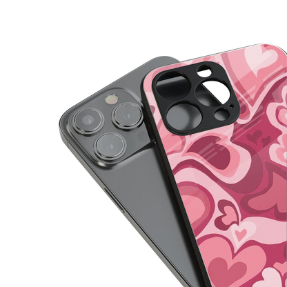 Y2K Pink Meltdown Hearts Phone Case for Iphone 16 | Glass Case