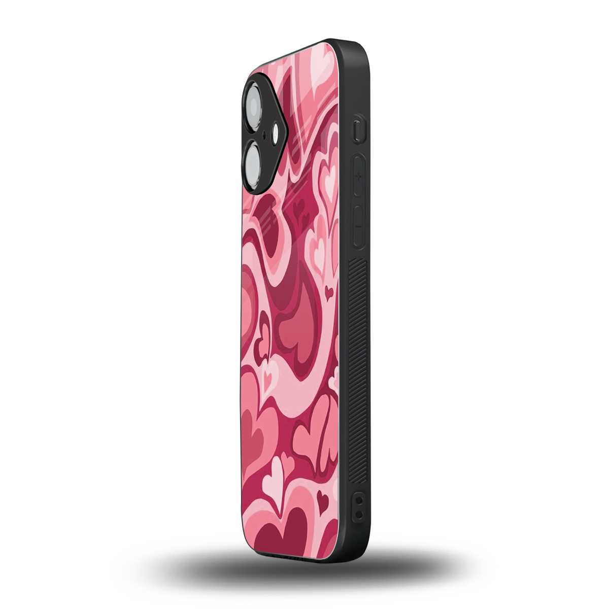 Y2K Pink Meltdown Hearts Phone Case for Iphone 16 | Glass Case