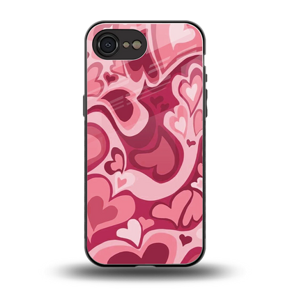 Y2K Pink Meltdown Hearts back phone cover | glass case for iphone 16e