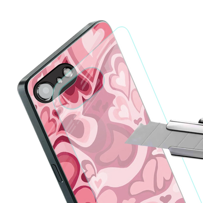 Y2K Pink Meltdown Hearts stylish phone case for iphone 16e | glossy glass and slim fit