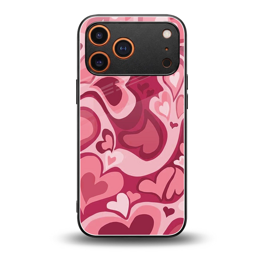 Y2K Pink Meltdown Hearts back phone cover | glass case for iphone 17 pro max