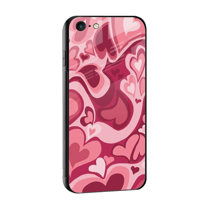 Y2K Pink Meltdown Hearts sleek iphone 6s plus cover with tempered glass back and TPU edges