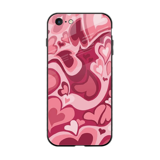 Y2K Pink Meltdown Hearts back phone cover | glass case for iphone 6
