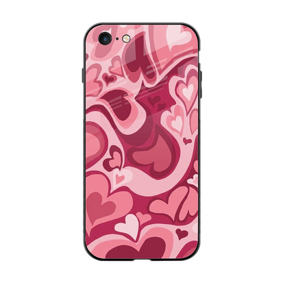 Y2K Pink Meltdown Hearts back phone cover | glass case for iphone 6s