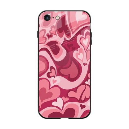 Y2K Pink Meltdown Hearts back phone cover | glass case for iphone 7