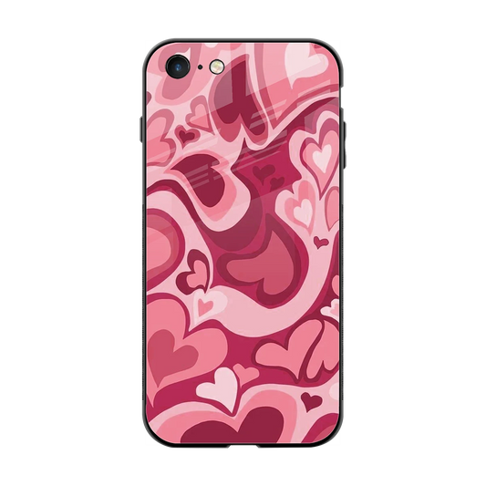 Y2K Pink Meltdown Hearts back phone cover | glass case for iphone 7
