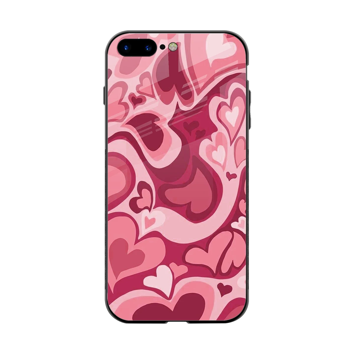 Y2K Pink Meltdown Hearts back phone cover | glass case for iphone 8 plus