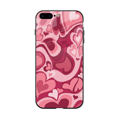 Y2K Pink Meltdown Hearts back phone cover | glass case for iphone 8 plus