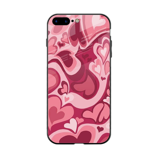 Y2K Pink Meltdown Hearts back phone cover | glass case for iphone 8 plus
