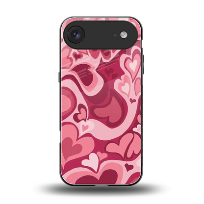 Y2K Pink Meltdown Hearts back phone cover | glass case for iphone air