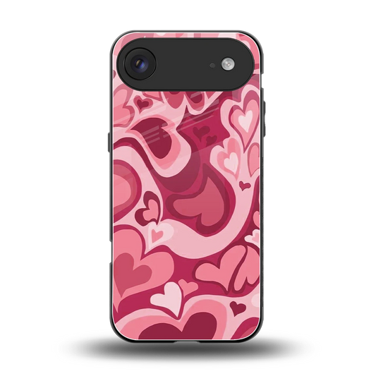 Y2K Pink Meltdown Hearts back phone cover | glass case for iphone air