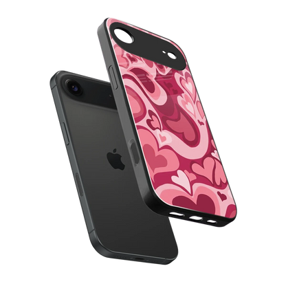 Y2K Pink Meltdown Hearts sleek iphone air cover with tempered glass back and TPU edges