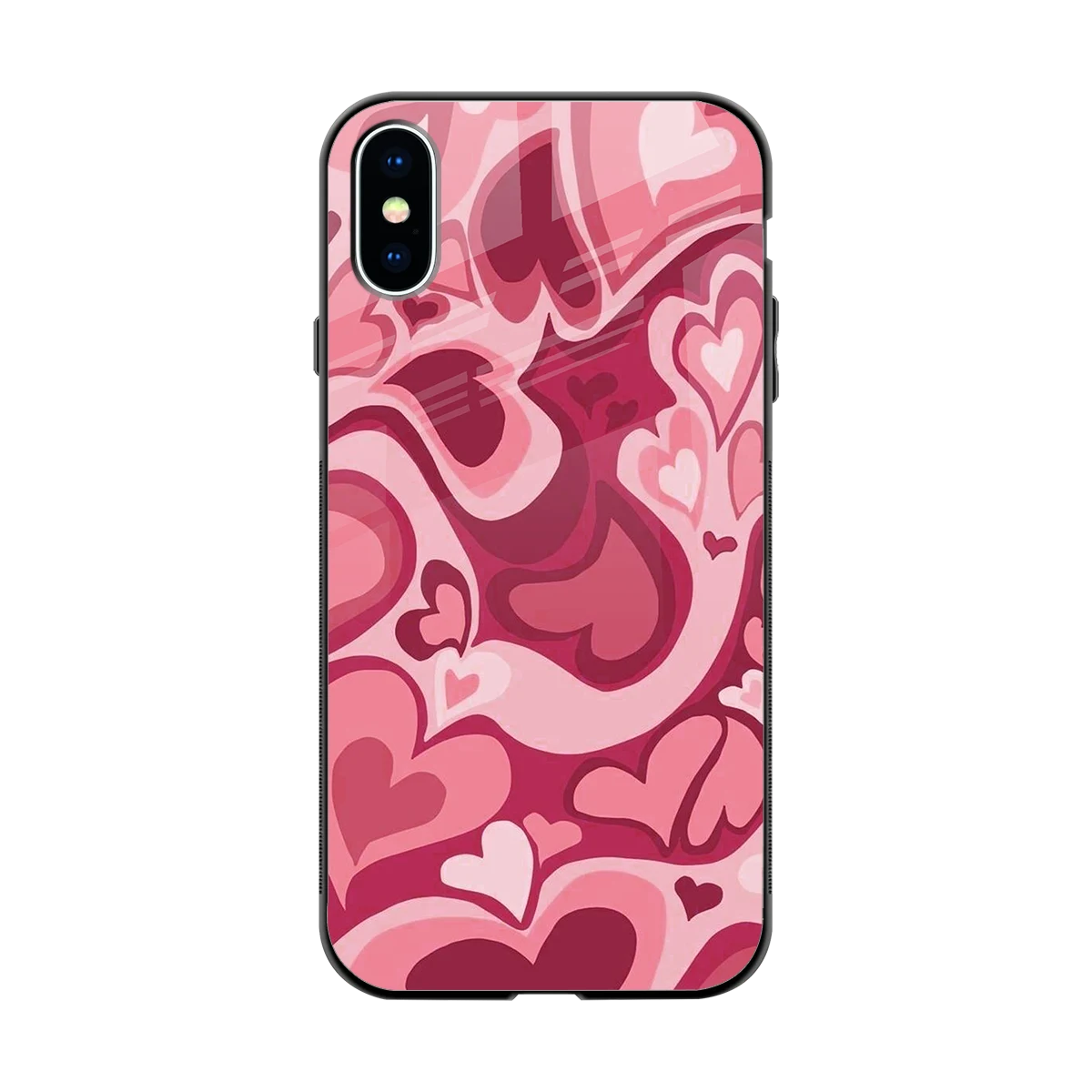 Y2K Pink Meltdown Hearts back phone cover | glass case for iphone x