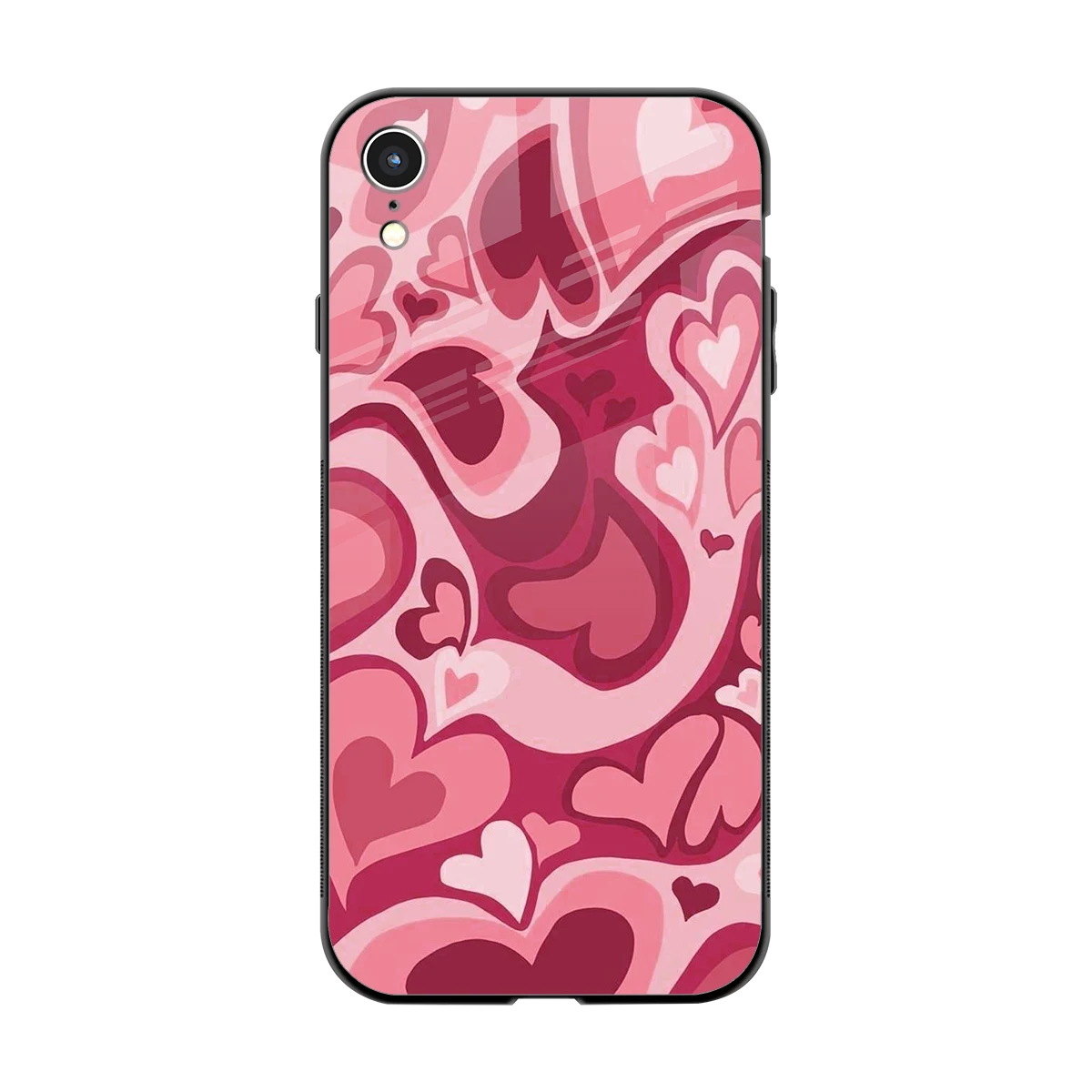 Y2K Pink Meltdown Hearts back phone cover | glass case for iphone xr