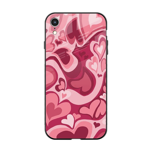 Y2K Pink Meltdown Hearts back phone cover | glass case for iphone xr